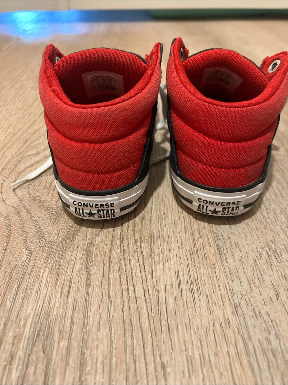 Converse Kids Black and Red High Top Sneakers